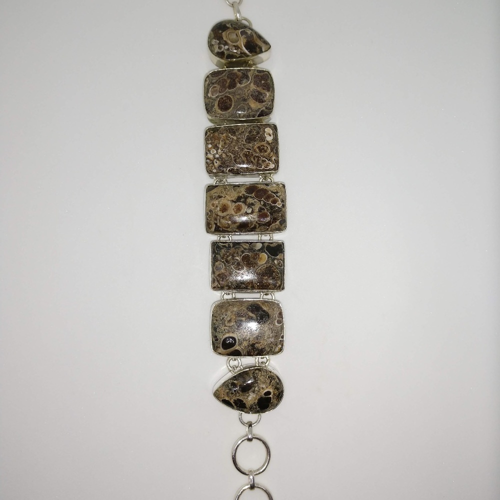 Turritella Agate Sterling Bracelet